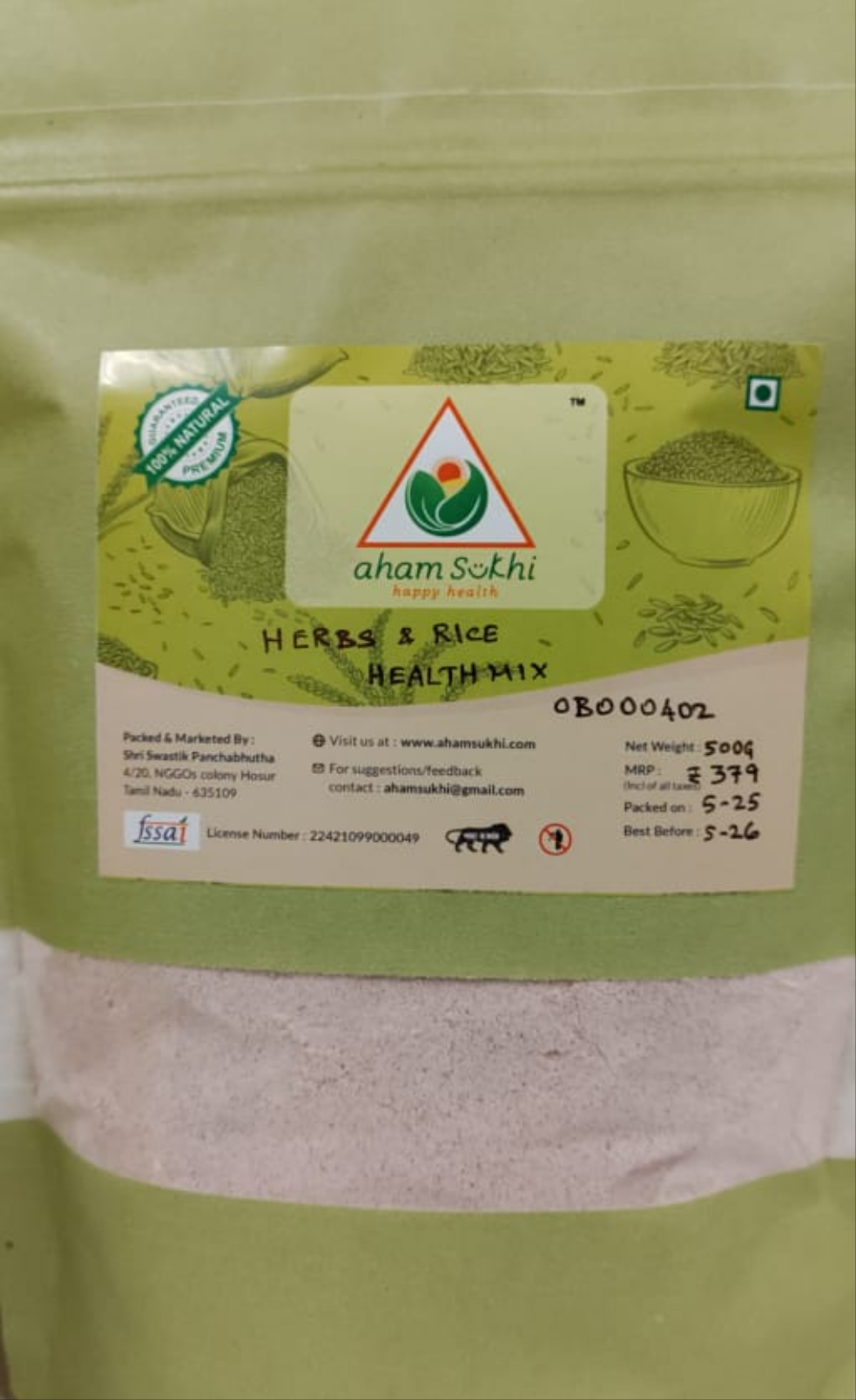 Herbs and rice health porridge mix